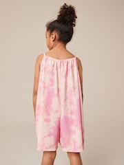 Pink Tie Dye Crinkle Texture Playsuit (3-16yrs) - Image 3 of 7