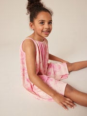 Pink Tie Dye Crinkle Texture Playsuit (3-16yrs) - Image 4 of 7