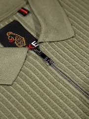 Luke 1977 Green Waffle On 1000 Clover Zip Polo Shirt - Image 5 of 5