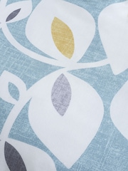 Catherine Lansfield Teal Blue Inga Leaf Eyelet Curtains - Image 3 of 3