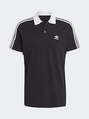 adidas originals Black orignal Adicolor Classics 3 Stripes 100% Cotton Polo Shirt - Image 6 of 6