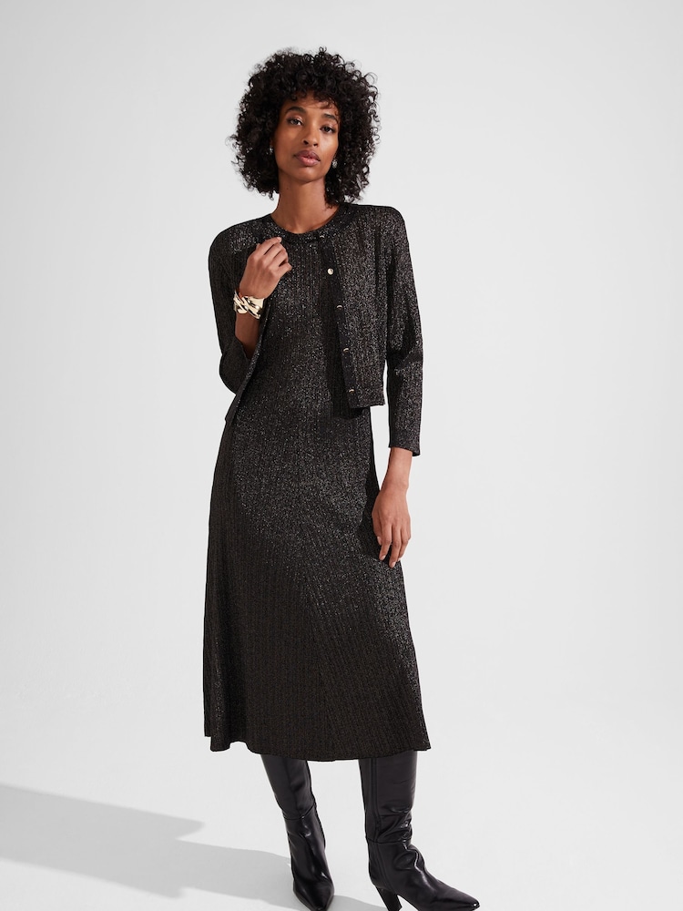 Hobbs Black Knit Reena Dress - Image 1 of 4 Hobbs Black Knit Reena Dress - Image 1 of 4