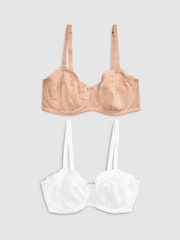White/Praline Nude DD+ Non Pad Strapless Bras 2 Pack - Image 6 of 8