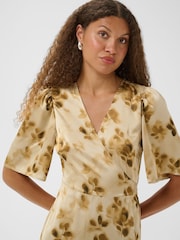 Kaffe Cream Kasadie V-Neck Wrap Maxi Dress - Image 4 of 7