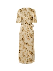 Kaffe Cream Kasadie V-Neck Wrap Maxi Dress - Image 6 of 7