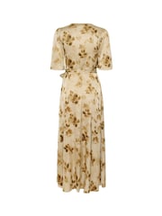Kaffe Cream Kasadie V-Neck Wrap Maxi Dress - Image 7 of 7