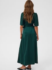 Kaffe Green Kasadie V-Neck Wrap Maxi Dress - Image 2 of 7