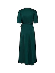 Kaffe Green Kasadie V-Neck Wrap Maxi Dress - Image 7 of 7