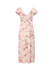Kaffe Pink Kasadie V-Neck Frill Maxi Dress - Image 6 of 7