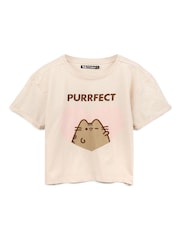 Vanilla Underground Cream Pusheen Cropped 100% Cotton T-Shirt - Image 1 of 5