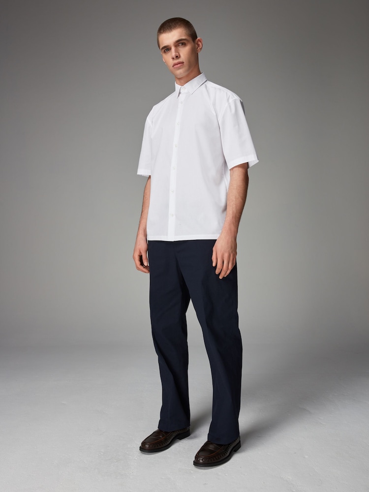 White EDIT Boxy Fit Short Sleeve Cotton Shirt - Image 2 of 6