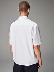 White EDIT Boxy Fit Short Sleeve Cotton Shirt - Image 4 of 6