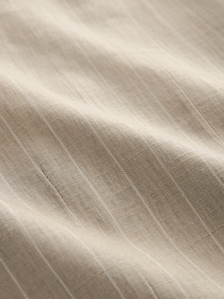 Mink Brown Striped Linen Waistcoat - Image 6 of 6