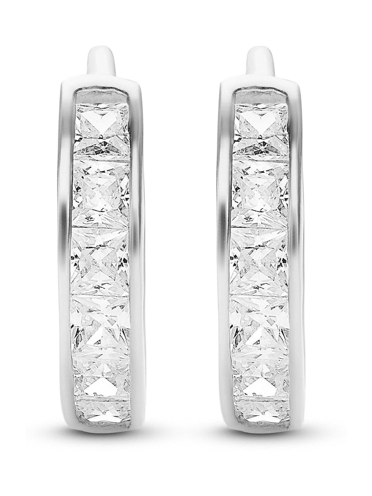 Beaverbrooks 9ct Cubic Zirconia Hoop Earrings - Image 1 of 4 Beaverbrooks 9ct Cubic Zirconia Hoop Earrings - Image 1 of 4