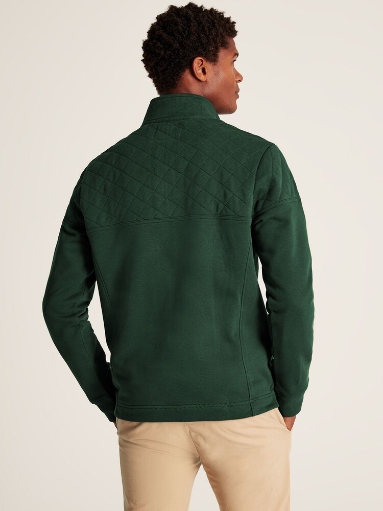 Joules Darrington Green Quarter Zip Quilted Sweatshirt - Image 2 of 5 Joules Darrington Green Quarter Zip Quilted Sweatshirt - Image 2 of 5