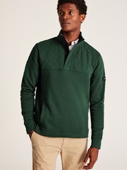 Joules Darrington Green Quarter Zip Quilted Sweatshirt - Image 3 of 5