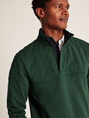 Joules Darrington Green Quarter Zip Quilted Sweatshirt - Image 4 of 5