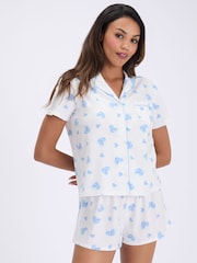 Vit/Blå - Boux Avenue Fleece Pyjamas Shorties I En Väska - Bild 1 av 8