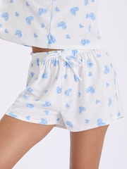 Vit/Blå - Boux Avenue Fleece Pyjamas Shorties I En Väska - Bild 4 av 8