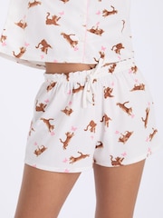 Vit/Blå - Boux Avenue Fleece Pyjamas Shorties I En Väska - Bild 6 av 8