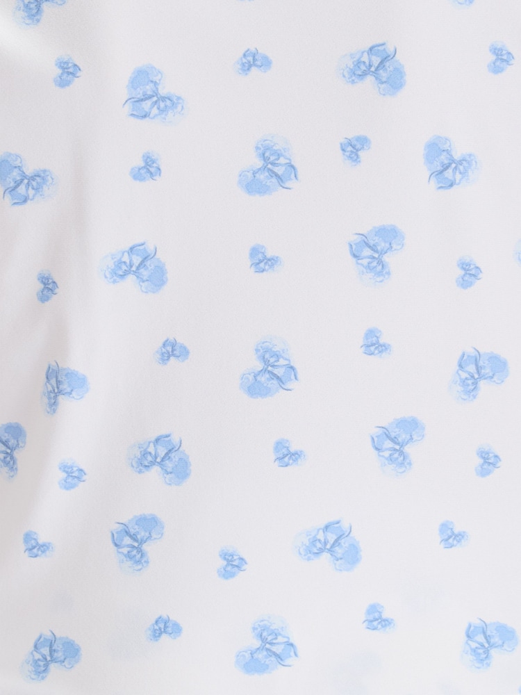 Vit/Blå - Boux Avenue Fleece Pyjamas Shorties I En Väska - Bild 8 av 8