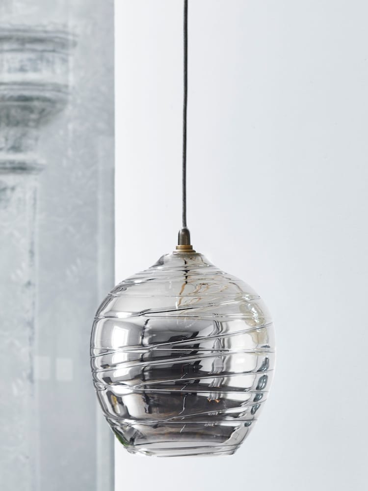 Smoke Grey Drizzle Easy Fit Pendant Lamp Shade - Image 2 of 6
