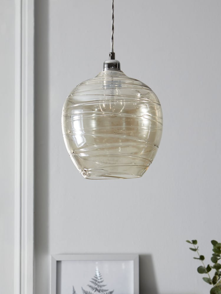 Smoke Grey Drizzle Easy Fit Pendant Lamp Shade - Image 4 of 6
