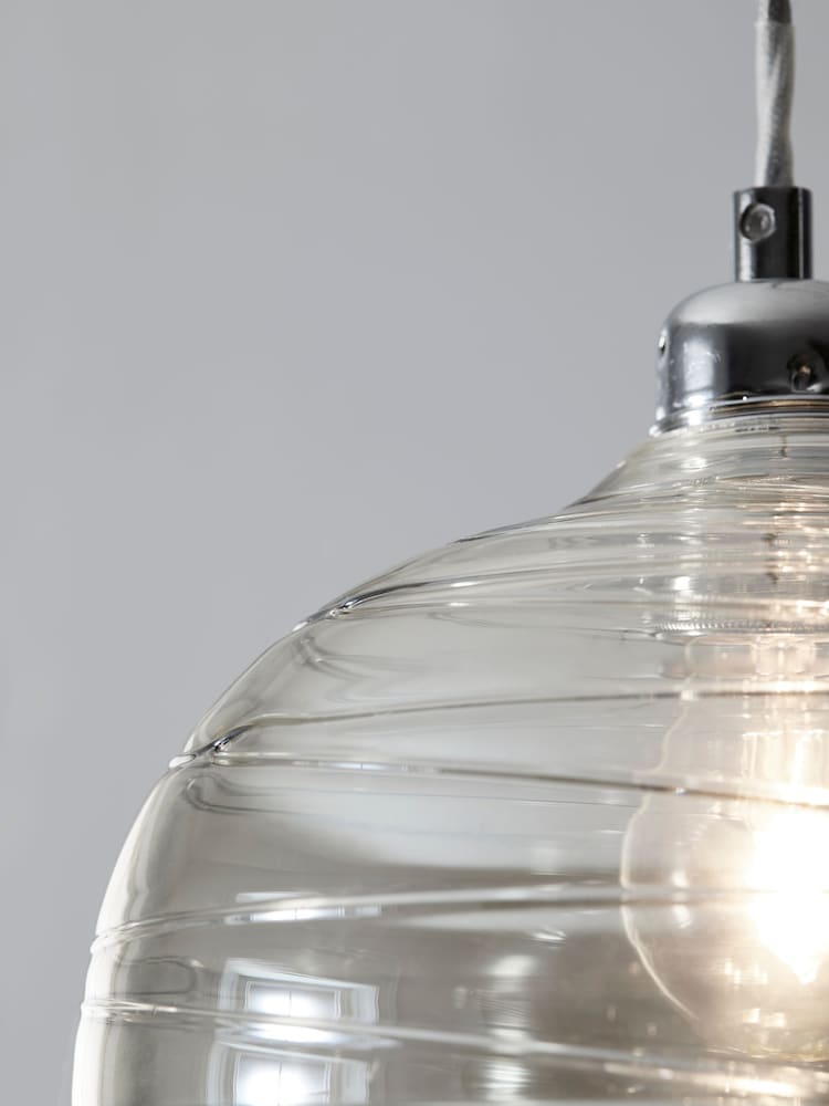 Smoke Grey Drizzle Easy Fit Pendant Lamp Shade - Image 5 of 6