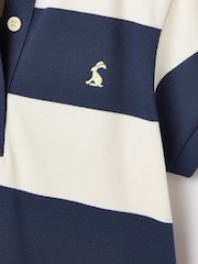 Joules Girls' Orla Navy Blue & White Stripe Polo Shirt Dress - Image 4 of 5