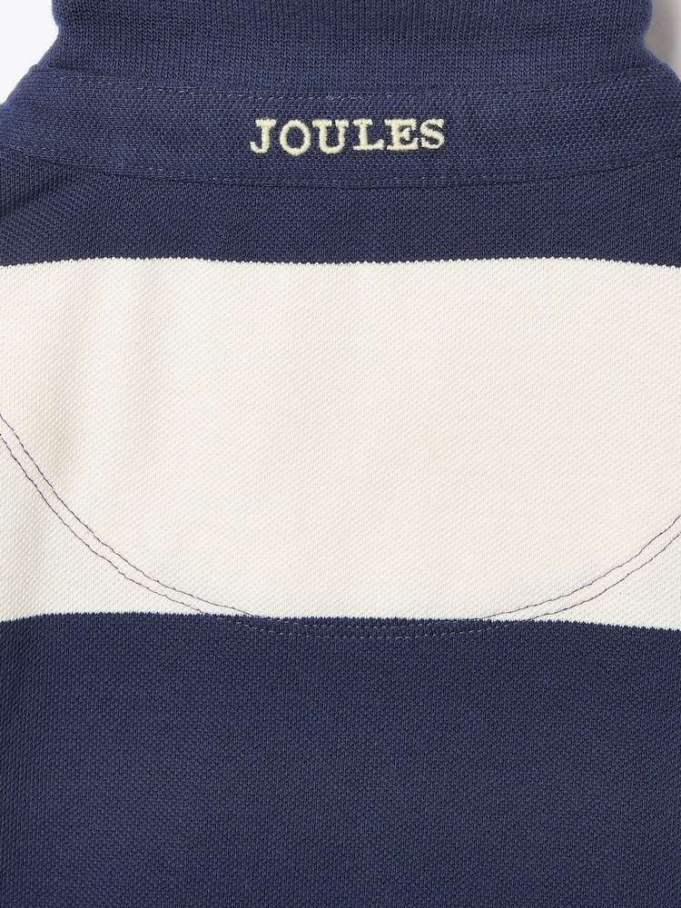 Joules Girls' Orla Navy Blue & White Stripe Polo Shirt Dress - Image 5 of 5