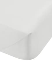 Bianca White 200 Thread Count 100% Cotton Percale Extra Deep Fitted Sheet - Image 1 of 2