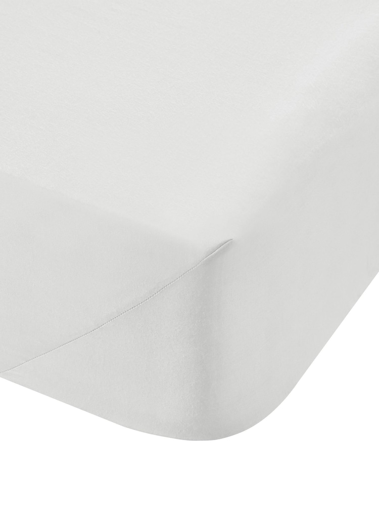 Bianca White 200 Thread Count 100% Cotton Percale Extra Deep Fitted Sheet - Image 1 of 2