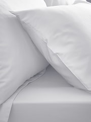 Bianca White 200 Thread Count 100% Cotton Percale Extra Deep Fitted Sheet - Image 2 of 2