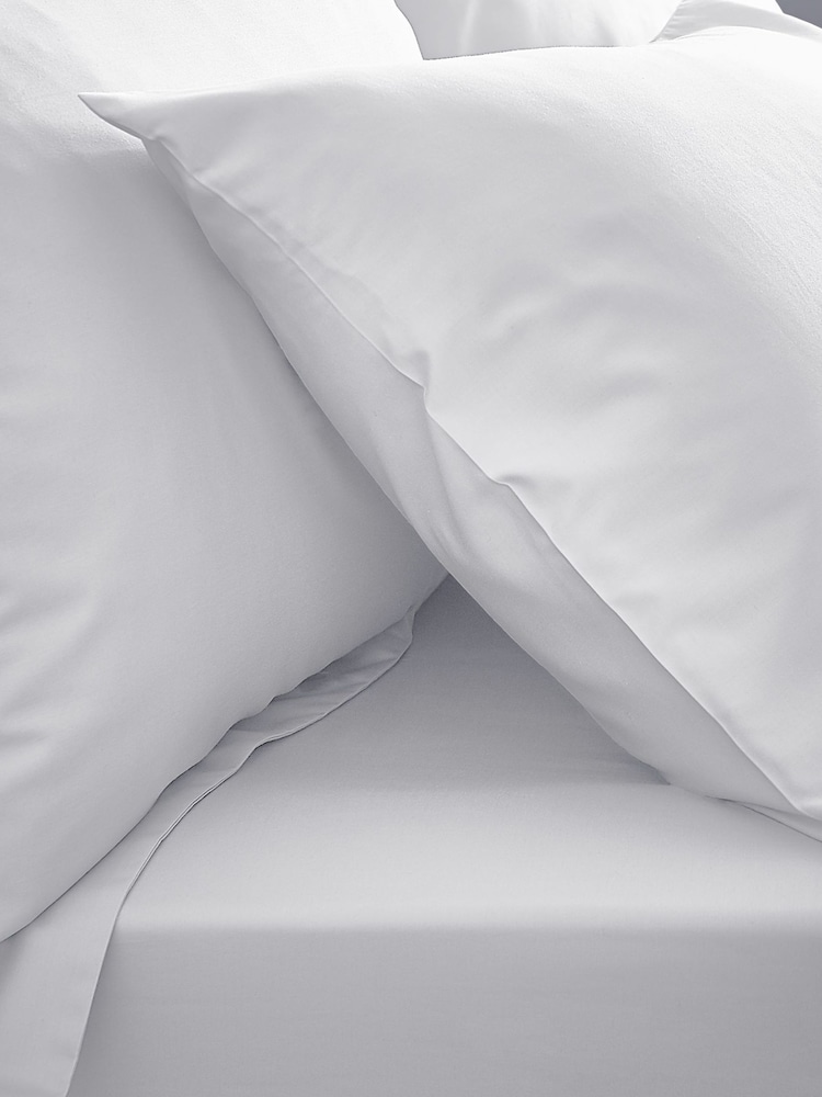 Bianca White 200 Thread Count 100% Cotton Percale Extra Deep Fitted Sheet - Image 2 of 2