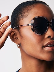Tortoiseshell Brown Soft Hexagon Sunglasses - Image 2 of 6