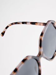 Tortoiseshell Brown Soft Hexagon Sunglasses - Image 6 of 6