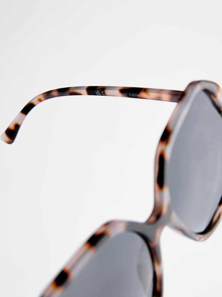 Tortoiseshell Brown Soft Hexagon Sunglasses - Image 6 of 6 Tortoiseshell Brown Soft Hexagon Sunglasses - Image 6 of 6