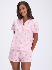 Rosa/Grön - Boux Avenue Fleece Pyjamas Shorties I En Väska - Bild 1 av 6