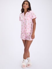 Rosa/Grön - Boux Avenue Fleece Pyjamas Shorties I En Väska - Bild 3 av 6