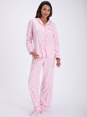 Boux Avenue Pink/Red Long Sleeve Fleece Pyjamas In A Bag - Image 2 of 7