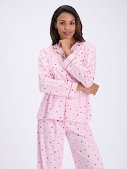 Boux Avenue Pink/Red Long Sleeve Fleece Pyjamas In A Bag - Image 3 of 7