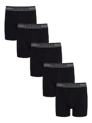 Threadbare Black A-Front Trunks 5 Pack - Image 1 of 4