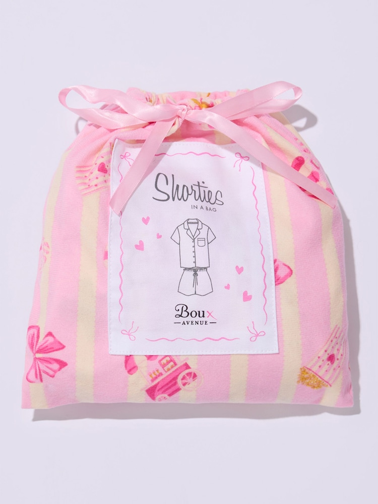 Rosa - Boux Avenue Fleece Pyjamas Shorties I En Väska - Bild 6 av 6