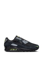 Nike Black/Grey Air Max 90 Trainers - Image 1 of 9
