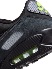 Nike Black/Grey Air Max 90 Trainers - Image 8 of 9