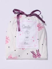 Boux Avenue White/Pink Bow Short Sleeve Fleece Pyjamas In A Bag - Image 6 of 6
