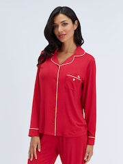 Boux Avenue Red Modal Piped Pyjamas Set - Image 6 of 6