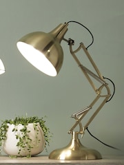 Pacific Brass Brushed Chrome Task Table Lamp - Image 1 of 6