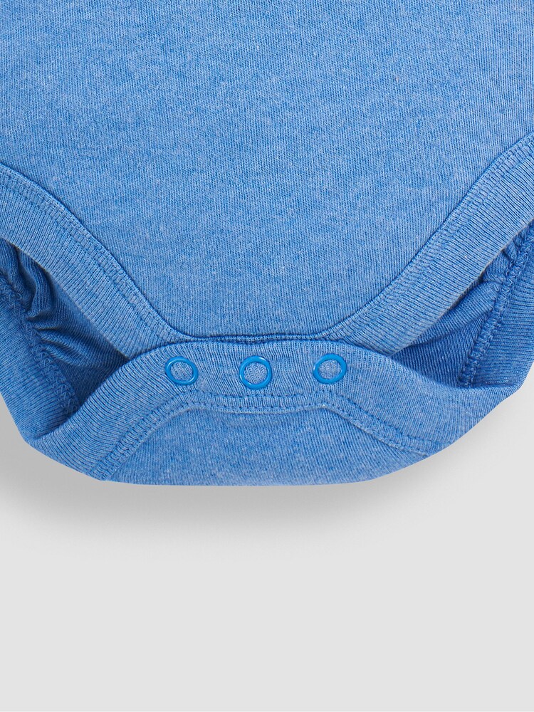 JoJo Maman Bébé Blue Plain Long Sleeve Polo Shirt Bodysuit - Image 3 of 3