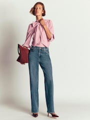 Ροζ - Boden Clara Tie Neck Top - Εικόνα 1 του 4